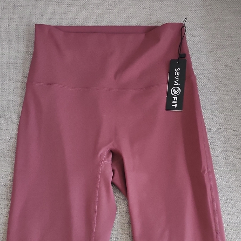 Savvi Mauve High-Waisted Leggings